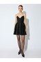 X Sibil Çetinkaya - Sequined Mini Sweetheart Neckline Evening Dress - 3