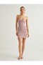 X Sibil Çetinkaya - Mini Strapless Crochet Dress with Heart Collar - 3