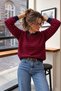Women's Crew Neck Striped Knitwear Sweater - 4