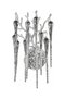 Laura Chrome Crystal Stone Modern Design Water Drop Stone Wall Lamp Living Room Sconce - 3