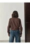 Women's Brown Zippered Bomber Jacket - Brown - 5