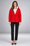 Women's Red Hooded Lined Waterproof Windproof Inflatable Coat Parka - 3