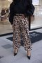 Leopard Print Pants with Elastic Waist and Cuffs - 6