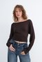 Boat Neck Long Sleeve Blouse P1843