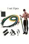 11pcs TPE Resistance Bands Set Pull Rope Training Door Anchor Handles Ankle Straps Bag - 6