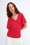 V-Neck Gathered Blouse P0957 - 4