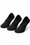 3 Pack Black Men's Bamboo Seamless Flexible Non-Slip Invisible Ballerina Socks - Premium - 7