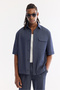 Men's Indigo Alttan Britli Cotton Short Sleeve Comfort Fit Shirt A61Y2113 - 2