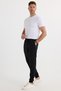 Men's Black Back Pocket Label Detailed Elastic Leg Regular Fit Sweatpants - 4