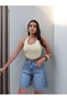 Denim Kemerli Şort - 2