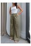 Front Pleat Detail Linen Trousers - 2