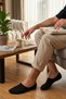 3 Pack Black Men's Bamboo Seamless Flexible Non-Slip Invisible Ballerina Socks - Premium - 4