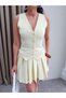 Pleated Dress with Vest - 3