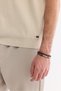 Men's Beige Polo Neck Soft Touch Regular Fit Knitwear T-Shirt A61Y5046 - 5