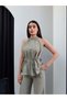 Halter Neck Belted Blouse Trouser Set - 2