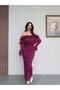 Madonna Neck Ruffle Lace Midi Dress