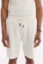 Men's Ecru Elastic Waist Jacquard Diamond Patterned Shorts with Side Pockets A61Y3613 - 5