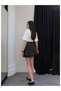 Belted Polka Dot Layered Skirt - 5