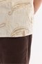 Men's Beige Apaj Collar Linen Blended Soft Touch Short Sleeve Comfort Fit Shirt A61Y2090 - 3