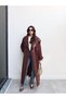 Double-Breasted Collar Belted Long Trench - 4