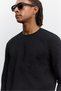 Men's Black Crew Neck Embroidered Interlock Regular Fit Sweatshirt A62Y1275 - 3