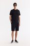 Men's Black Interlock Regular Fit Shorts with Elastic Waist and Side Pockets A61Y3630 - 7