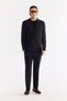 Men's Black Mono Collar Linen Blend Single Button Comfort Fit Jacket A61Y4004 - 7