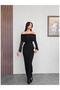 Open Shoulder Guipure Patterned Long Dress