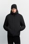 Men's Black Hooded Double-Sided Warm Windproof Plush Comfort Fit Coat A62Y6080 - 2