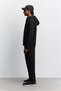 Men's Black Hooded Collar Kangru Pocket Easy-Iron Interlock Regular Fit Sweatshirt A62Y1339 - 4