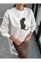 White Leo Embroidered Sweat - 3
