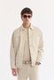 Men's Beige Classic Collar Suede Textured Seasonal Comfort Fit Coat A61Y6003 - 3
