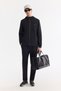 Men's Black Hooded Collar Zippered Technical Fabric Regular Fit Sweatshirt A61Y1226 - 6