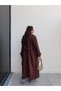Double-Breasted Collar Belted Long Trench - 5