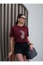 Claret Red Leo Embroidered T-Shirt - 4