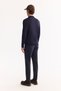 Men's Navy Blue Polo Neck Zippered Rayon Non-Pilling Textured Knitwear Regular Fit Sweater A52Y5019 - 5
