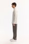 Men's Gray Bottomed Collar Soft Touch Striped Comfort Fit Shirt A52Y2112 - 3