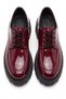 Women's Burgundy Patent Leather Lace-Up Oxford Loafer Moccasin Flat Sole Daily Office Shoes 142 - 3