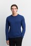 Men's Navy Blue Crew Neck Viscose Blend Basic Knitwear Regular Fit Sweater B005021