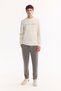 Men's Ecru Crew Neck Cotton Bi-Stretch Printed Regular Fit Sweatshirt A52Y1210 - 5