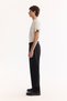 Men's Black Classic Waist Bi-Stretch Easy-Iron Baggy Fit Trousers A52Y3042 - 4