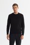 Men's Black Crew Neck Textured Regular Fit Knitwear Sweater E005107