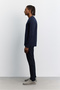 Men's Navy Blue Crew Neck Viscose Blend Bi-Stretch Basic Regular Fit Sweatshirt B001081 - 4
