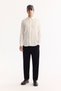 Men's White Button-Down Collar Cotton Soft Touch Textured Regular Fit Shirt A52Y2055 - 8