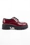 Women's Burgundy Patent Leather Lace-Up Oxford Loafer Moccasin Flat Sole Daily Office Shoes 142 - 6