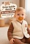 Unisex Baby Welsoft Plush Vest Cream Beige – Soft Cotton Snap-Fastened Winter Baby Vest 6-24 Months
