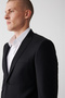 Men's Black Swallow Collar Double Slit Wool Blend Comfort Slim Fit Suit B007701 - 3