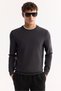 Men's Anthracite Crew Neck Rayon Anti-Pilling Textured Knitwear Regular Fit Sweater A52Y5016 - 5
