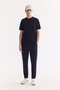 Men's Navy Blue Crew Neck Bi-Stretch Wrinkle-Free Printed Regular Fit T-Shirt B001040 - 6