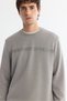 Men's Gray Crew Neck Printed Soft Touch Regular Fit Sweatshirt A42Y1307 - 2